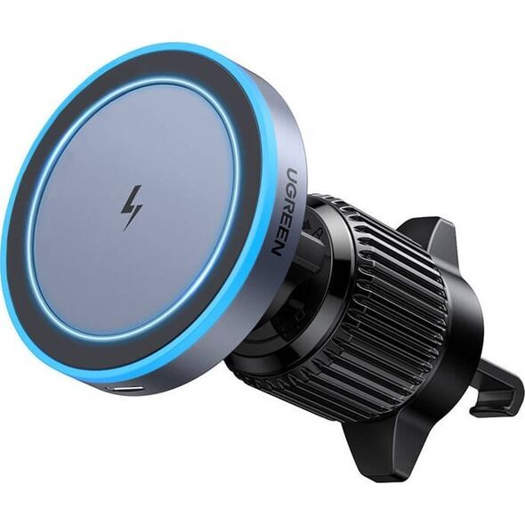 Ugreen Magnetyczny uchwyt samochodowy z ładowarką indukcyjną Ugreen W525, na kratkę wentylacyjną, 15W (czarny)