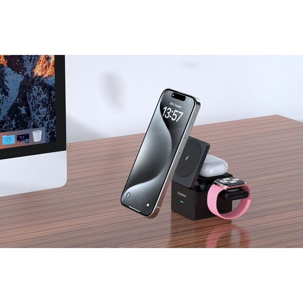 Choetech Ładowarka indukcyjna Choetech T632-F 3w1 15W (czarna)