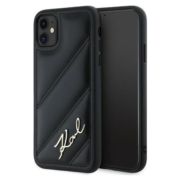 Karl Lagerfeld Karl Lagerfeld KLHCN61PQDSMGK iPhone 11 / Xr 6.1" czarny/black hardcase Diagonal Quilted Script