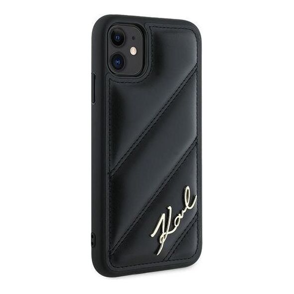 Karl Lagerfeld Karl Lagerfeld KLHCN61PQDSMGK iPhone 11 / Xr 6.1" czarny/black hardcase Diagonal Quilted Script