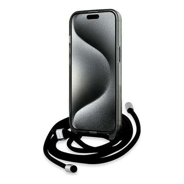 Karl Lagerfeld Karl Lagerfeld KLHMP15SHCKCKLCK iPhone 15 / 14 / 13 6.1" czarny/black hardcase IML Crossbody Monogram Karl & Choupette Head MagSafe