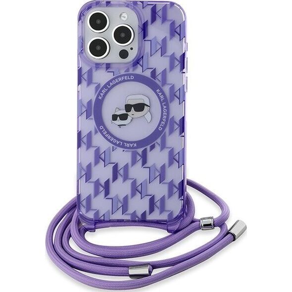 Karl Lagerfeld Karl Lagerfeld KLHMP15XHCKCKLCU iPhone 15 Pro Max 6.7" fioletowy/purple hardcase IML Crossbody Monogram Karl & Choupette Head MagSafe
