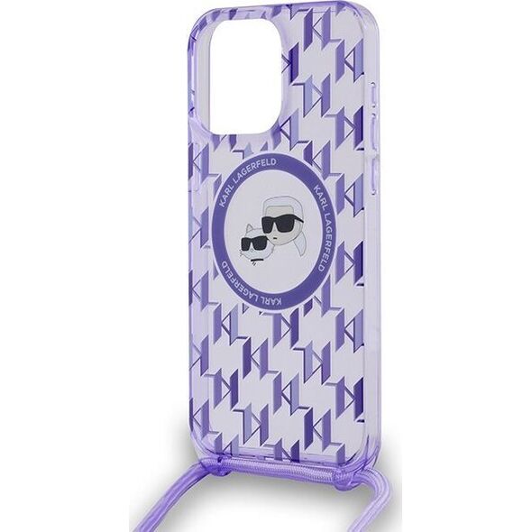 Karl Lagerfeld Karl Lagerfeld KLHMP15XHCKCKLCU iPhone 15 Pro Max 6.7" fioletowy/purple hardcase IML Crossbody Monogram Karl & Choupette Head MagSafe