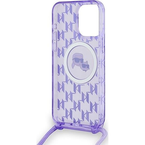 Karl Lagerfeld Karl Lagerfeld KLHMP15XHCKCKLCU iPhone 15 Pro Max 6.7" fioletowy/purple hardcase IML Crossbody Monogram Karl & Choupette Head MagSafe