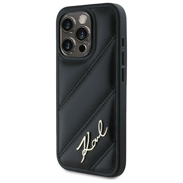 Karl Lagerfeld Karl Lagerfeld KLHCP15LPQDSMGK iPhone 15 Pro 6.1" czarny/black hardcase Diagonal Quilted Script