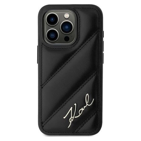 Karl Lagerfeld Karl Lagerfeld KLHCP15LPQDSMGK iPhone 15 Pro 6.1" czarny/black hardcase Diagonal Quilted Script