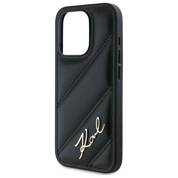 Karl Lagerfeld Karl Lagerfeld KLHCP15LPQDSMGK iPhone 15 Pro 6.1" czarny/black hardcase Diagonal Quilted Script