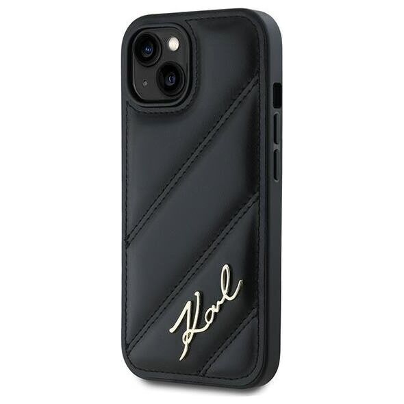 Karl Lagerfeld Karl Lagerfeld KLHCP13MPQDSMGK iPhone 13 6.1" czarny/black hardcase Diagonal Quilted Script