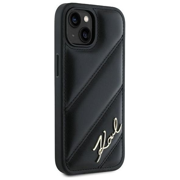 Karl Lagerfeld Karl Lagerfeld KLHCP13MPQDSMGK iPhone 13 6.1" czarny/black hardcase Diagonal Quilted Script
