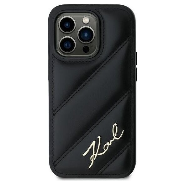 Karl Lagerfeld Karl Lagerfeld KLHCP13LPQDSMGK iPhone 13 Pro / 13 6.1" czarny/black hardcase Diagonal Quilted Script