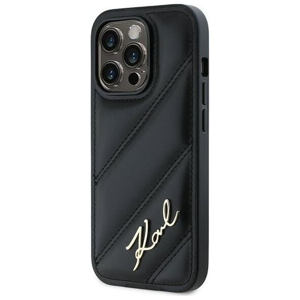 Karl Lagerfeld Karl Lagerfeld KLHCP14LPQDSMGK iPhone 14 Pro 6.1" czarny/black hardcase Diagonal Quilted Script