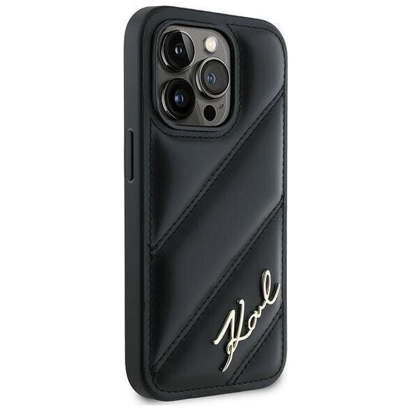 Karl Lagerfeld Karl Lagerfeld KLHCP14LPQDSMGK iPhone 14 Pro 6.1" czarny/black hardcase Diagonal Quilted Script