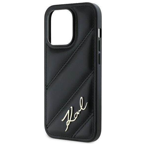 Karl Lagerfeld Karl Lagerfeld KLHCP14LPQDSMGK iPhone 14 Pro 6.1" czarny/black hardcase Diagonal Quilted Script