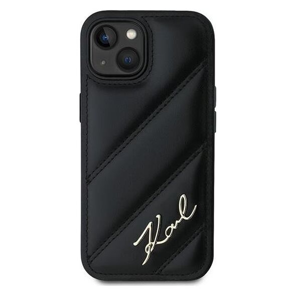 Karl Lagerfeld Karl Lagerfeld KLHCP14SPQDSMGK iPhone 14 / 15 / 13 6.1" czarny/black hardcase Diagonal Quilted Script