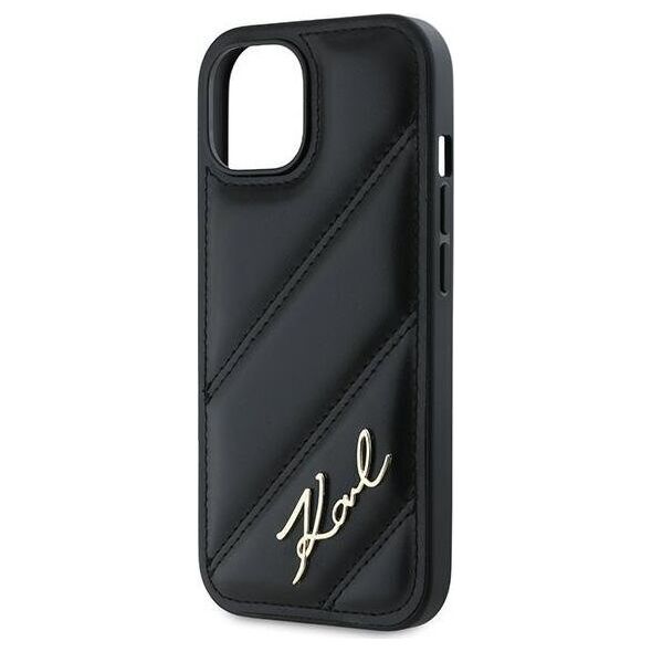 Karl Lagerfeld Karl Lagerfeld KLHCP14SPQDSMGK iPhone 14 / 15 / 13 6.1" czarny/black hardcase Diagonal Quilted Script
