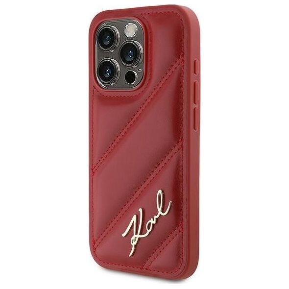 Karl Lagerfeld Karl Lagerfeld KLHCP15LPQDSMGR iPhone 15 Pro 6.1" czerwony/red hardcase Diagonal Quilted Script