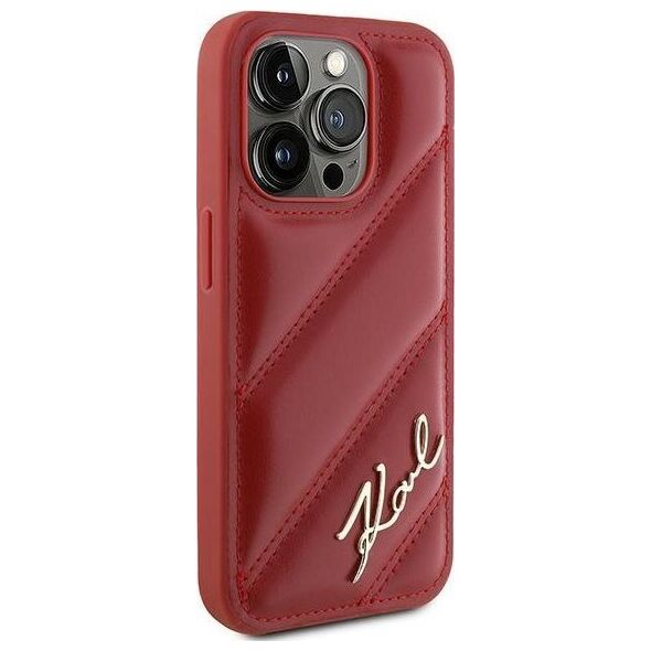 Karl Lagerfeld Karl Lagerfeld KLHCP15LPQDSMGR iPhone 15 Pro 6.1" czerwony/red hardcase Diagonal Quilted Script