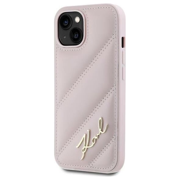 Karl Lagerfeld Karl Lagerfeld KLHCP14SPQDSMGP iPhone 14 / 15 / 13 6.1" różowy/pink hardcase Diagonal Quilted Script