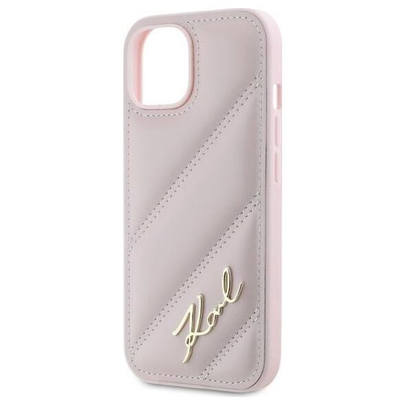 Karl Lagerfeld Karl Lagerfeld KLHCP14SPQDSMGP iPhone 14 / 15 / 13 6.1" różowy/pink hardcase Diagonal Quilted Script