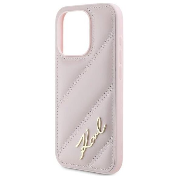 Karl Lagerfeld Karl Lagerfeld KLHCP15XPQDSMGP iPhone 15 Pro Max 6.7" różowy/pink hardcase Diagonal Quilted Script