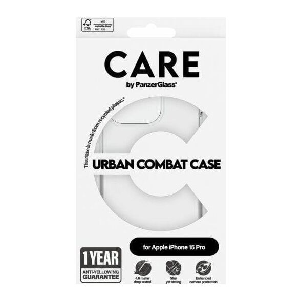 PanzerGlass CARE by PanzerGlass Urban Combat Case iPhone 15 Pro 6,1"  przezroczysty/transparent 1422
