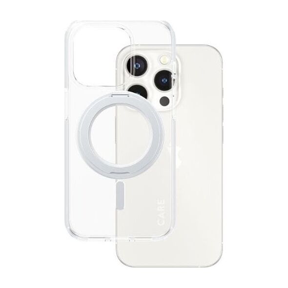 PanzerGlass CARE by PanzerGlass Kickstand Case iPhone 15 Pro 6,1" MagSafe srebrny/silver 1414