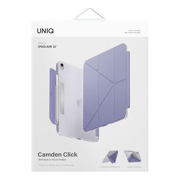 Etui na tablet Uniq UNIQ etui Camden Click iPad Air 13" (2024) fioletowy/light violet