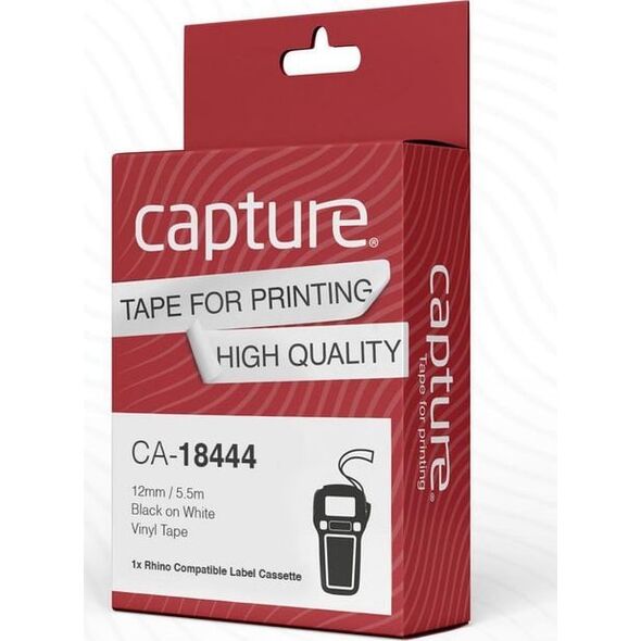 Capture 12mm x 5,5m Black on White