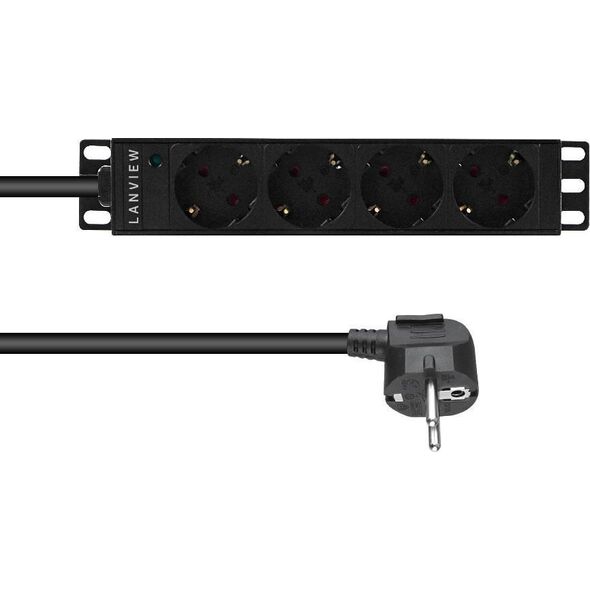 Lanview 10�� 4-way Schuko outlets