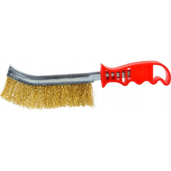 Geko Szczotka druciana mosiężna rączka plast. (120)