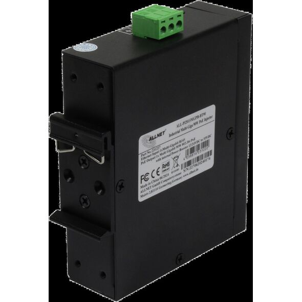 Allnet Z ALLNET PoE Injektor Industrial MultiGigabit • PoE BT mit Power-Booster (15,4W/30W/90W) • DIN •ALLNET PoE Injekt Metallgehäuse • ALL-PI2015MGPB-B