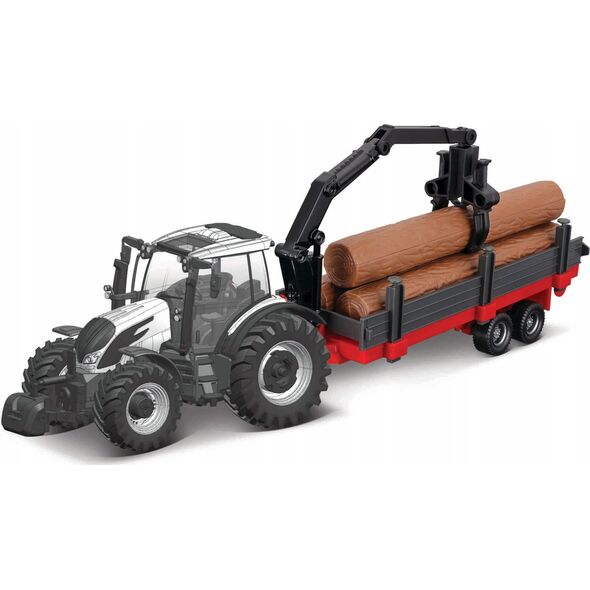 Bburago BBU Tractor Valtra N174+3trailers 10cm 31704