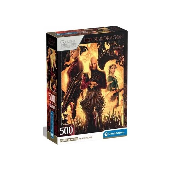 Clementoni CLE puzzle 500 Compact House of The Dragon 35548