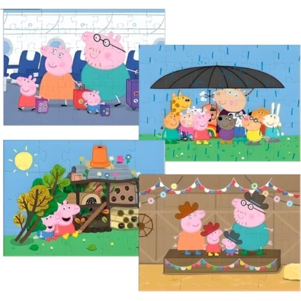 Dodo PUZZLE 4w1 ŚWINKA PEPPA CZTERY UKŁADANKI W JEDNYM OPAKOWANIU DLA DZIECI