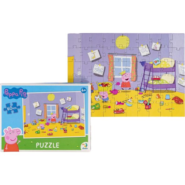 Dodo PUZZLE "ŚWINKA PEPPA" ZABAWA 60 ELEMENTÓW KOLOROWA UKŁADANKA DLA DZIECI