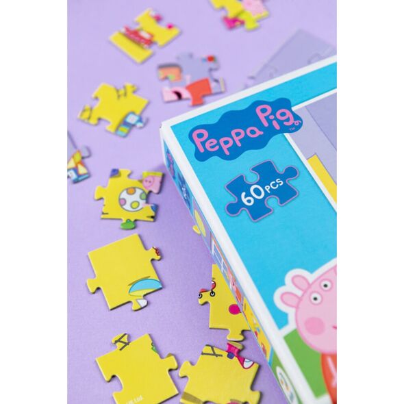 Dodo PUZZLE "ŚWINKA PEPPA" ZABAWA 60 ELEMENTÓW KOLOROWA UKŁADANKA DLA DZIECI