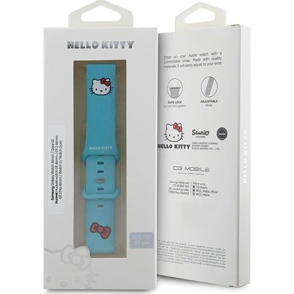 HelloKitty Hello Kitty Pasek Uniwersalny HKUWLSCHBLB Silicone Kitty Head niebieski/blue 22mm