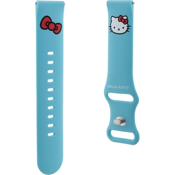 HelloKitty Hello Kitty Pasek Uniwersalny HKUWLSCHBLB Silicone Kitty Head niebieski/blue 22mm