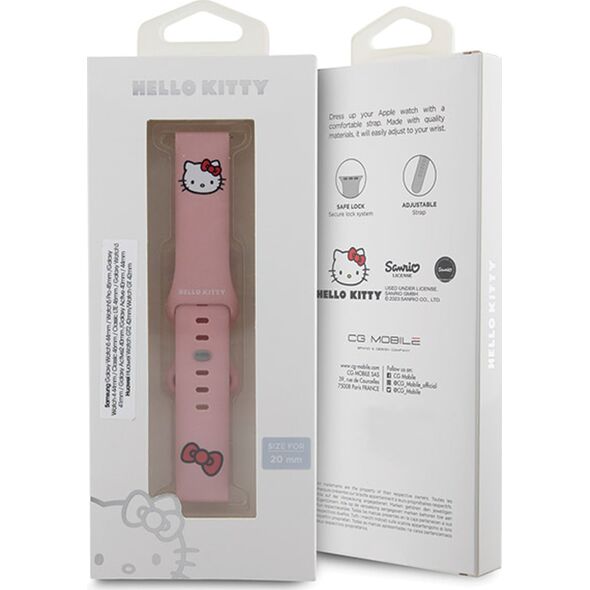 HelloKitty Hello Kitty Pasek Uniwersalny HKUWMSCHBLP Silicone Kitty Head różowy/pink strap 20mm