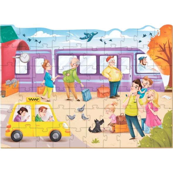 Dodo PUZZLE "DWORZEC KOLEJOWY" KOLOROWA UKŁADANKA 60 ELEMENTÓW DLA NAJMŁODSZYCH