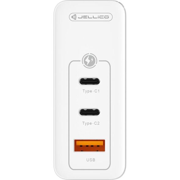 Ładowarka Jellico Ładowarka Sieciowa GaN 100W 1x QC3.0 USB + 2x PD USB-C Jellico C118 biała