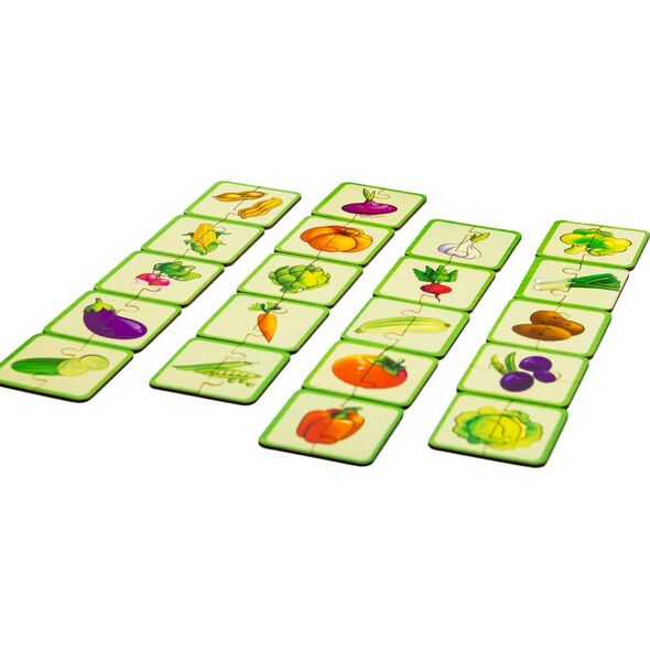PuzzleOK Drewniana Łamigłówka Warzywa Łączenie Połówek Zestaw Puzzle Układanka