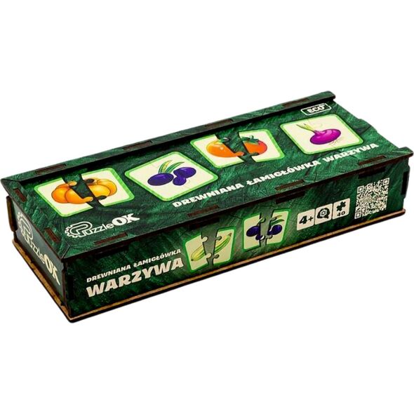 PuzzleOK Drewniana Łamigłówka Warzywa Łączenie Połówek Zestaw Puzzle Układanka