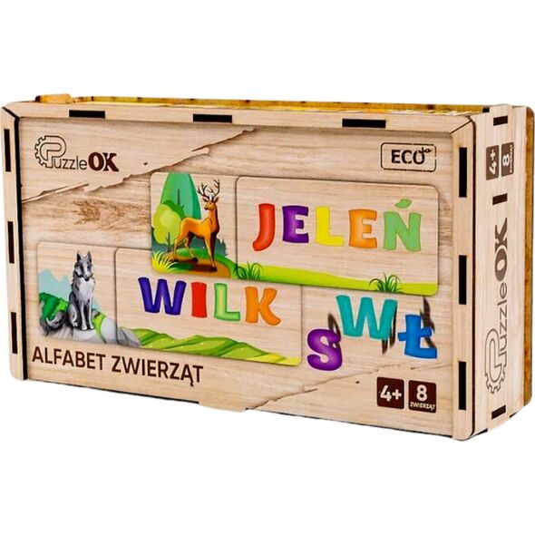 PuzzleOK Puzzle Układanka Alfabet Zwierząt Nauka Pisania Czytania Zwierzęta