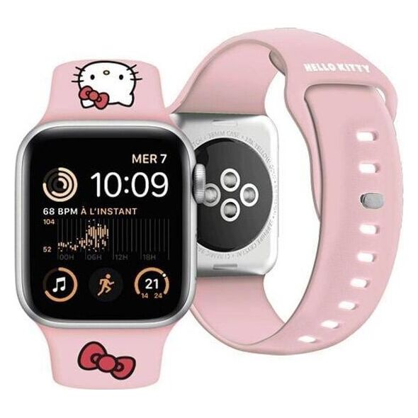 HelloKitty Hello Kitty Pasek HKAWLSCHBLP Apple Watch 42/44/45/49mm różowy/pink strap Silicone Kitty Head