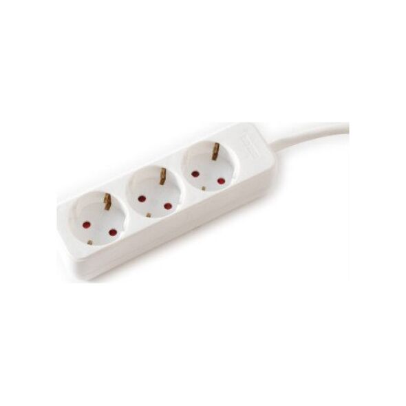 Kabel zasilający Value VALUE Gniazdo 3-drożne bez przełącznika, białe, 1,5 m
