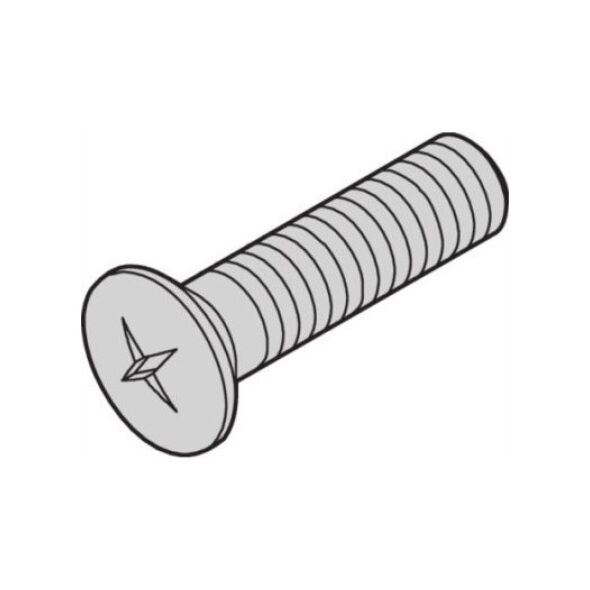 SCHROFF Śruba SCHROFF z łbem stożkowym, podniesiona, rowek krzyżowy, M2.5x10 mm, stal niklowana