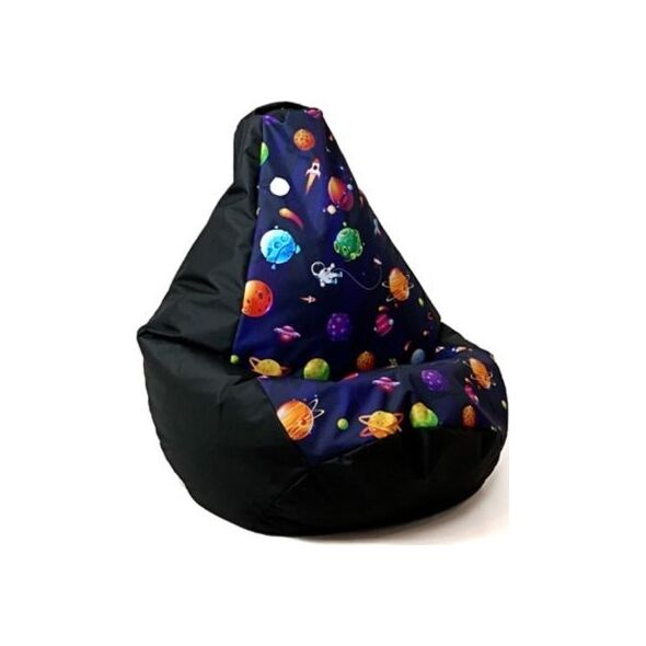 Go Gift Pufa worek sako GRUSZA DRUK czarny-planety L 105x80