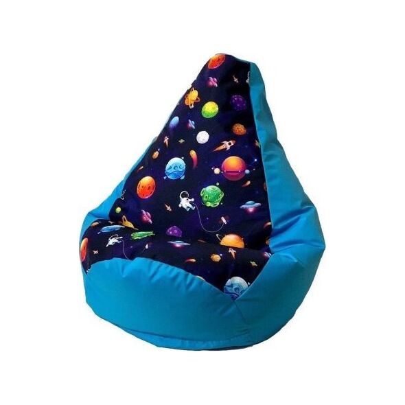 Go Gift Pufa worek sako GRUSZA DRUK niebieski-planety XL 130x90