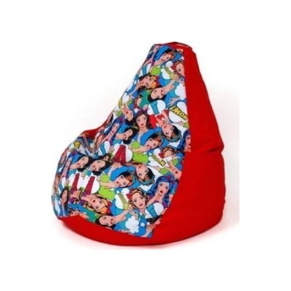 Go Gift Pufa worek sako GRUSZA DRUK czerwony-kobieta XL 130x90